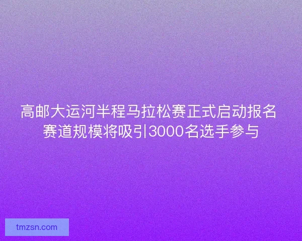 高邮大运河半程马拉松赛正式启动报名 赛道规模将吸引3000名选手参与